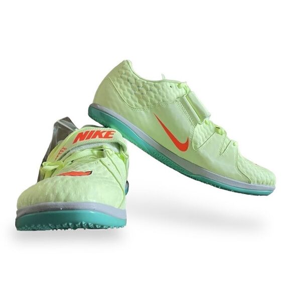 Nike High Jump Elite Spikes Barely Volt/Bright Orange 806561-700 Mens size 9 New - Picture 2 of 7